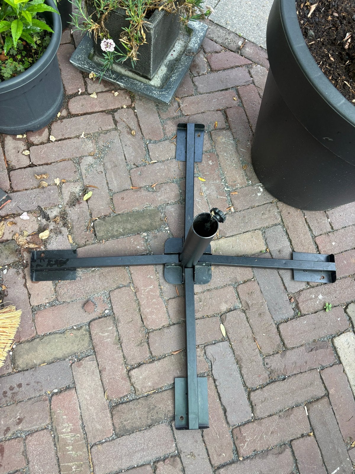 Opvouwbare parasolvoet - Kruispoot voor parasol, Tuin en Terras, Ophalen, Gebruikt, Parasolvoet