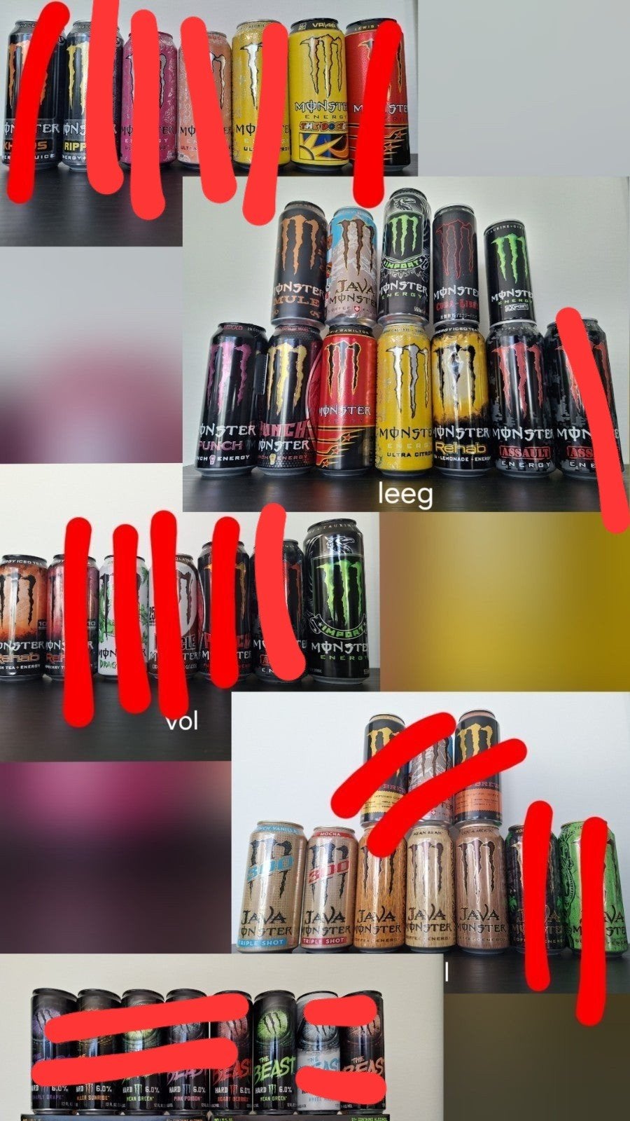 monster energy blikken verzameling, Verzamelen, Ophalen of Verzenden, Zo goed als nieuw, Overige