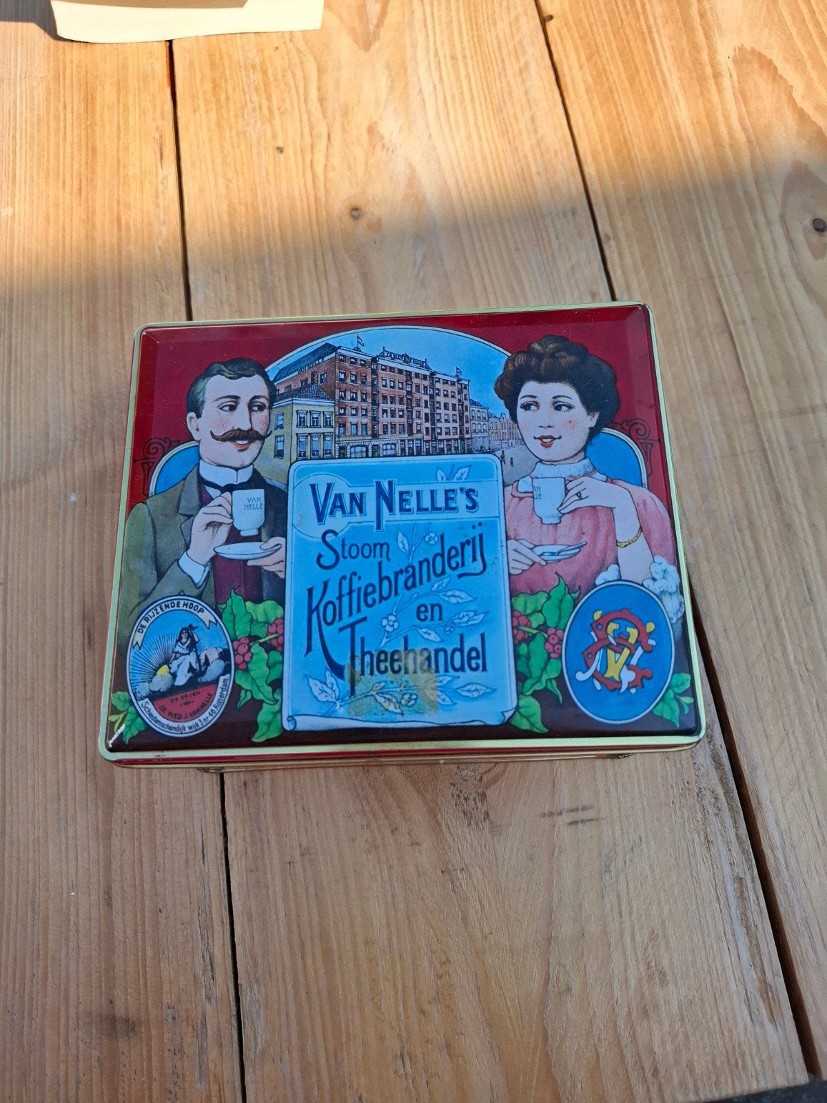 Vintage Van Nelle's Koffie en Thee Blik - De Rijzende Hoop, Ophalen of Verzenden