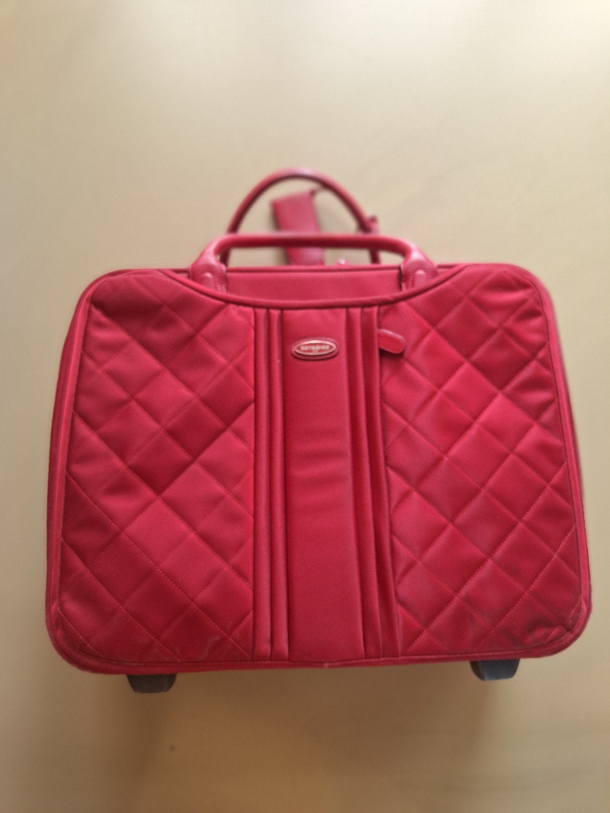Elegante rode Samsonite zakelijke reis/laptop rolkoffer, Ophalen, Gebruikt, Rood, 30 cm of meer
