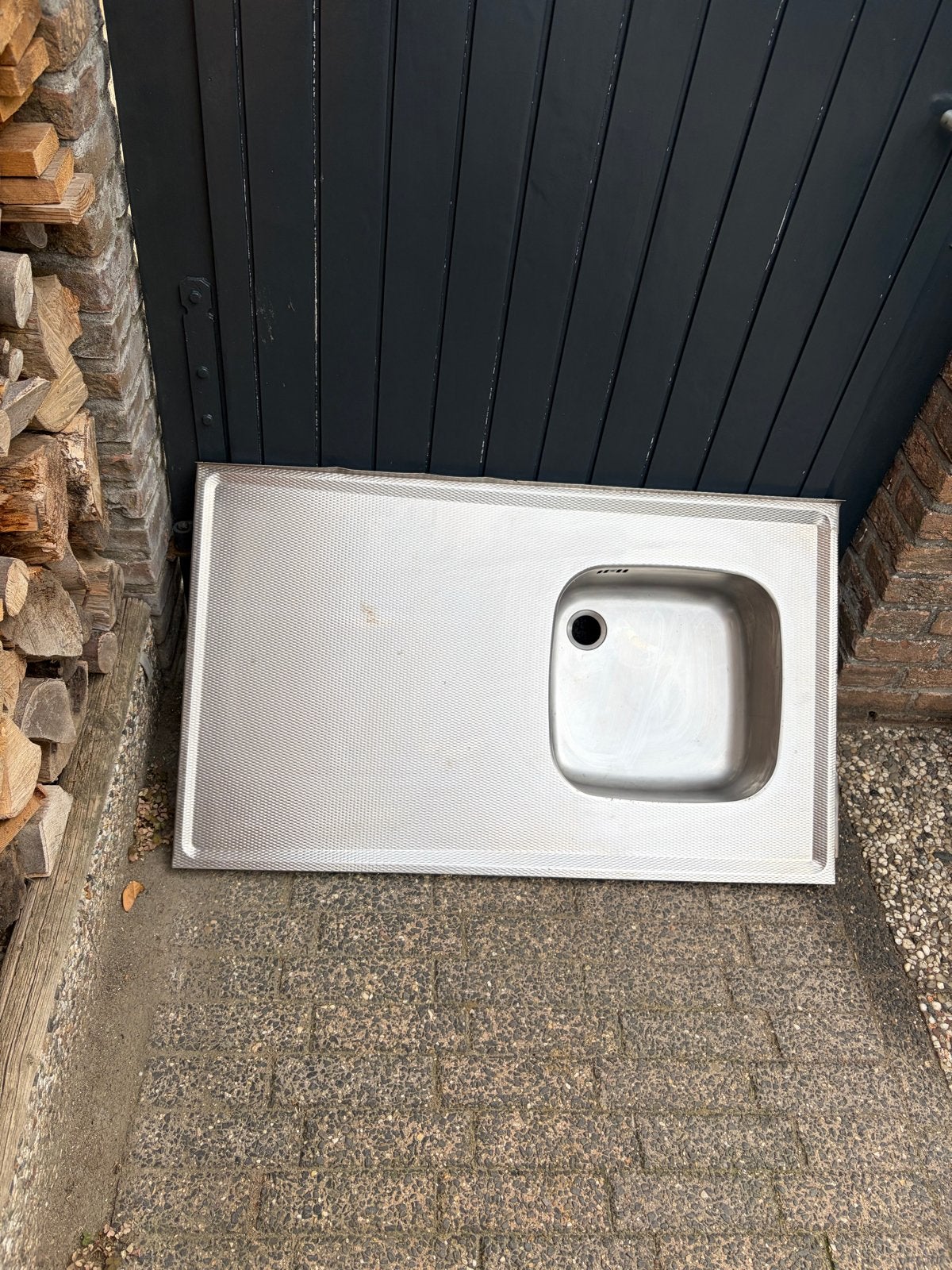 RVS spoelbak met afdruiprek 100x60, Zilver, Ophalen of Verzenden, Metaal, Overige merken