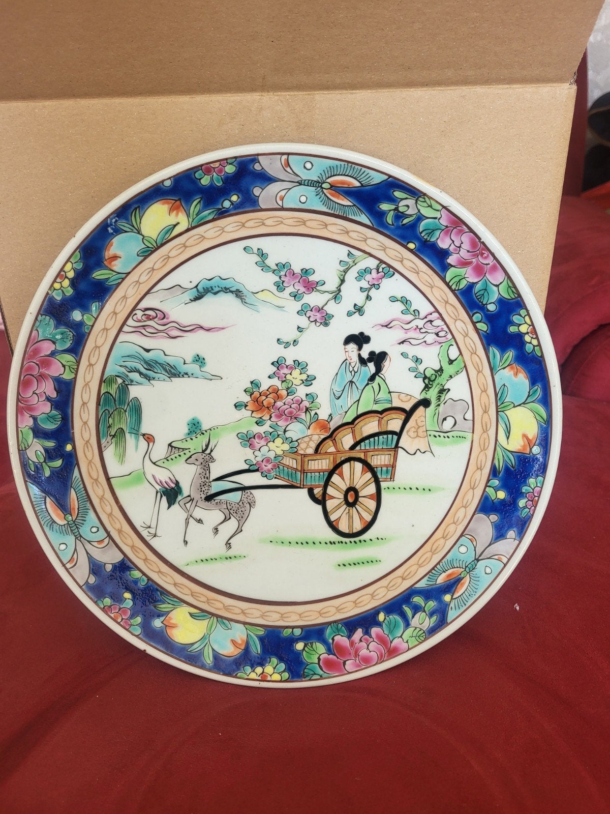 Decoratief Chinees bord met traditionele scène, Ophalen of Verzenden