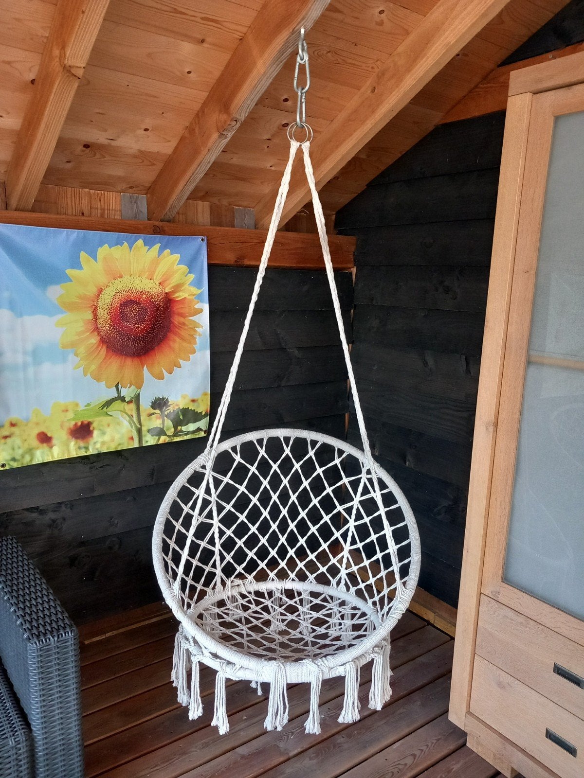 macramé hangstoel, Ophalen, Zo goed als nieuw, Eenpersoons, Binnen