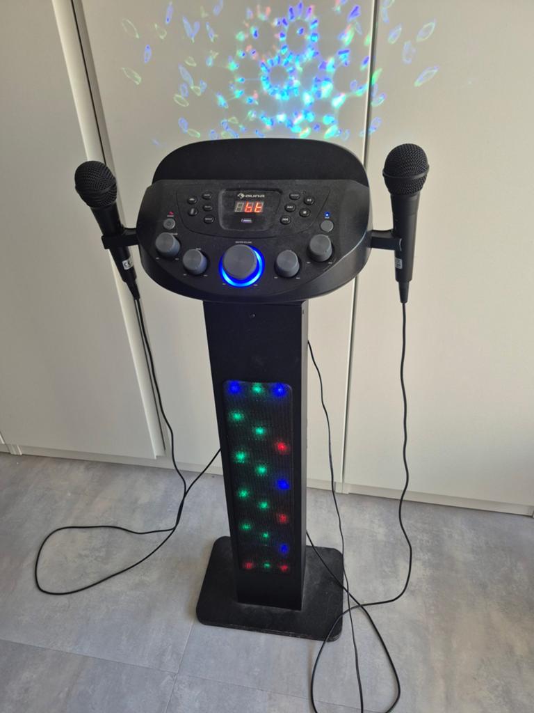 Auna Karaoke Set met Microfoons en Lichteffecten, Ophalen of Verzenden, Gebruikt, Complete set