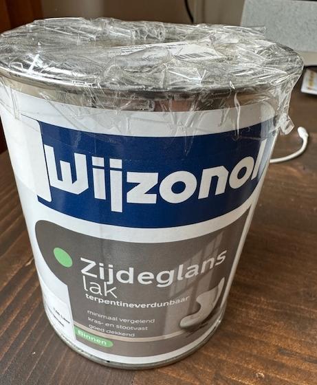 Wijzonol zijdeglans lak binnen terpentine ral 9001 1 liter, Ophalen, Wit, Nieuw, Lak