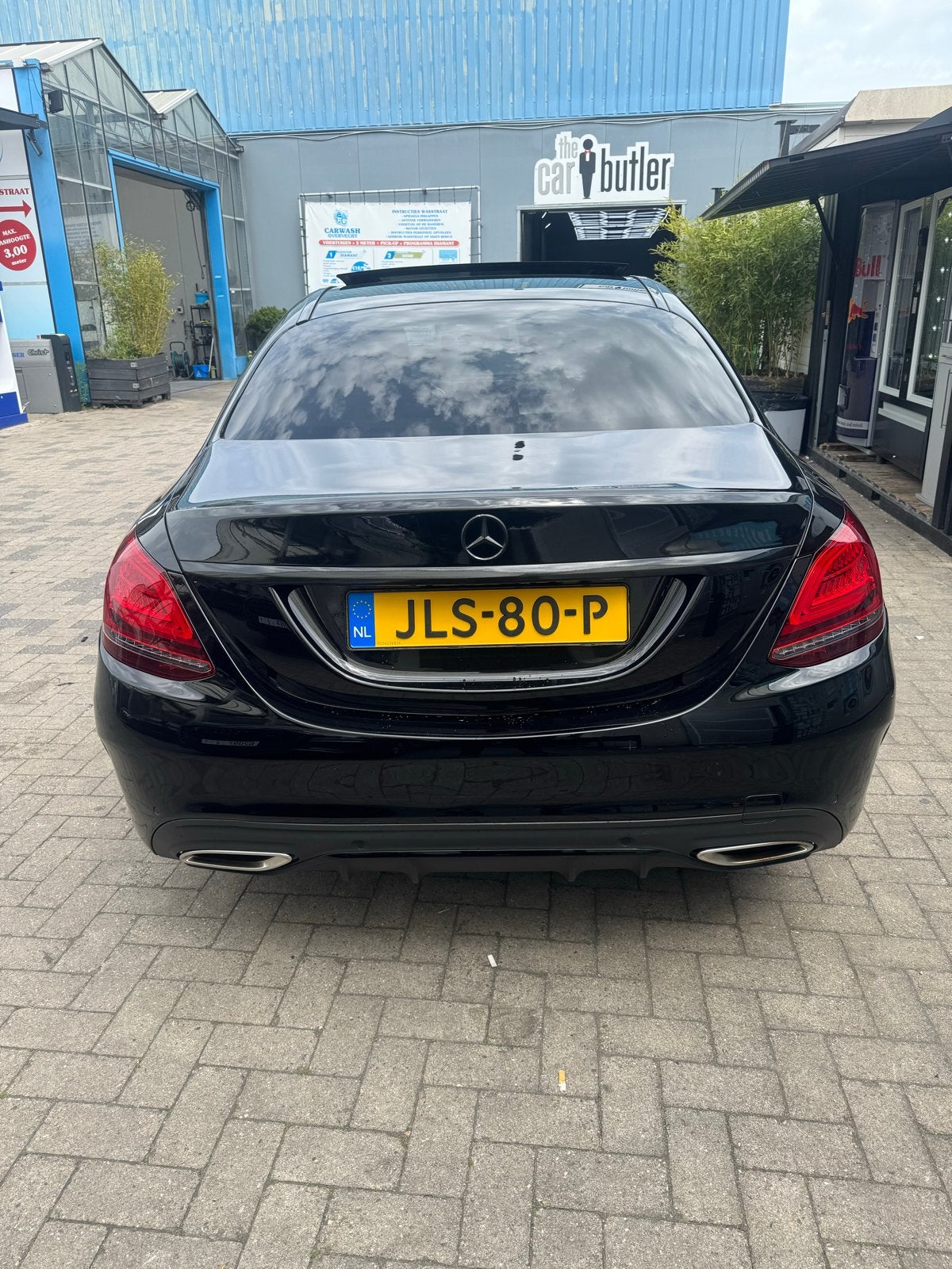 Mercedes-Benz C-Klasse C180 AMG Pano Facelift 2018 Zwart, Lichtsensor, 730 kg, 1800 kg, Zwart
