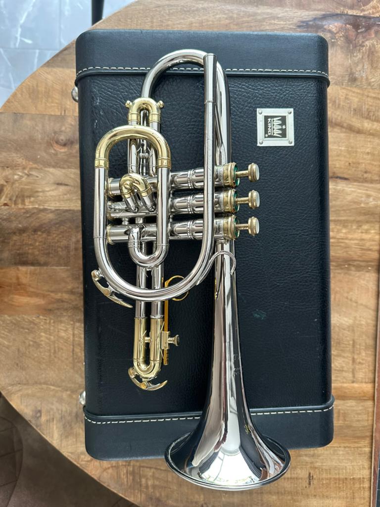 King cornet vernikkeld, Muziek en Instrumenten, Blaasinstrumenten | Trompetten, Ophalen, Overige typen