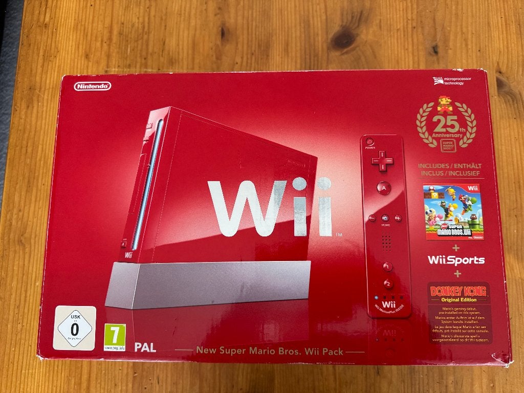 Nintendo Wii 25th Anniversary Red Edition in doos, Ophalen, Gebruikt, Met 1 controller, Met games