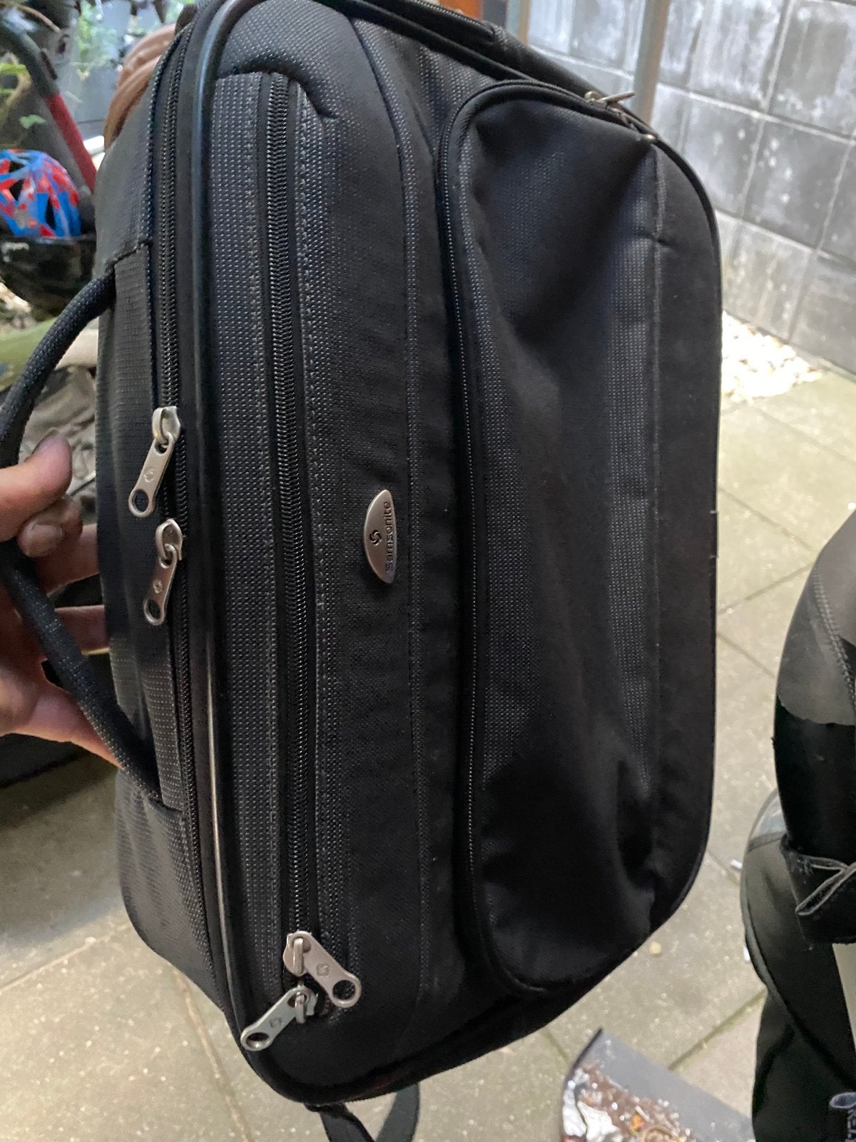 Samsonite Leren Laptoptas / Aktetas - Zwart, 40 tot 60 cm, Gebruikt, 20 tot 30 cm, Zwart
