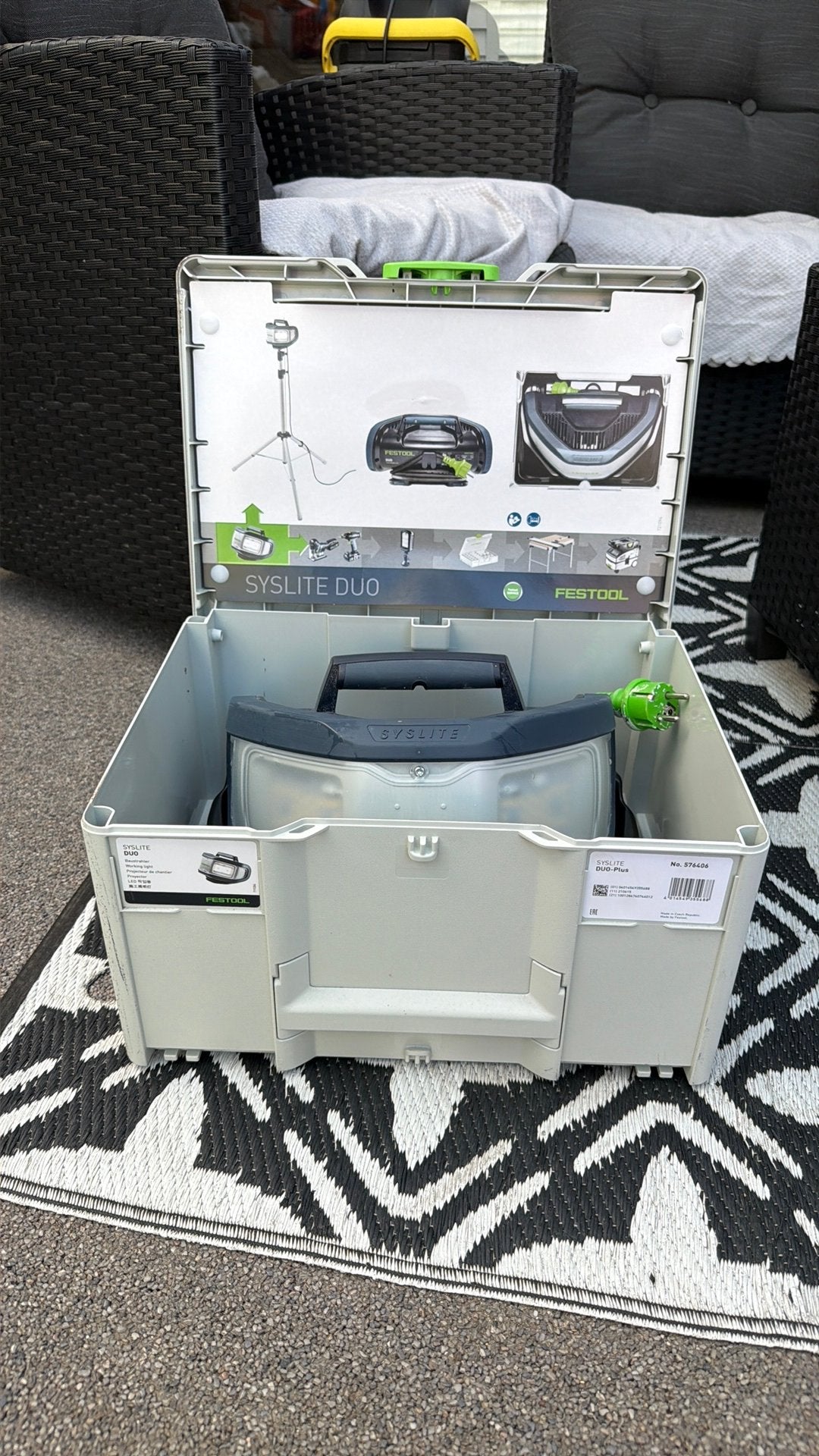 Festool lamp werklamp bouwlamp Bouwstraler DUO SYSLITE, Ophalen of Verzenden, Zo goed als nieuw, 500 watt of meer, Lamp
