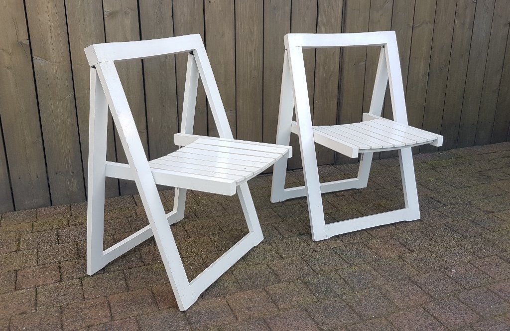 2 Vintage klapstoelen - Aldo Jacober design - Trieste stoel, Ophalen of Verzenden
