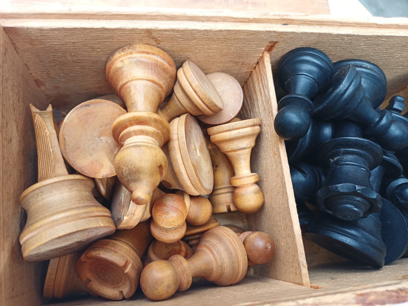 Schaakspel Staunton 1972 - Vintage Houten Schaakstukken, Hobby en Vrije tijd, Een of twee spelers, Ophalen of Verzenden, Gebruikt