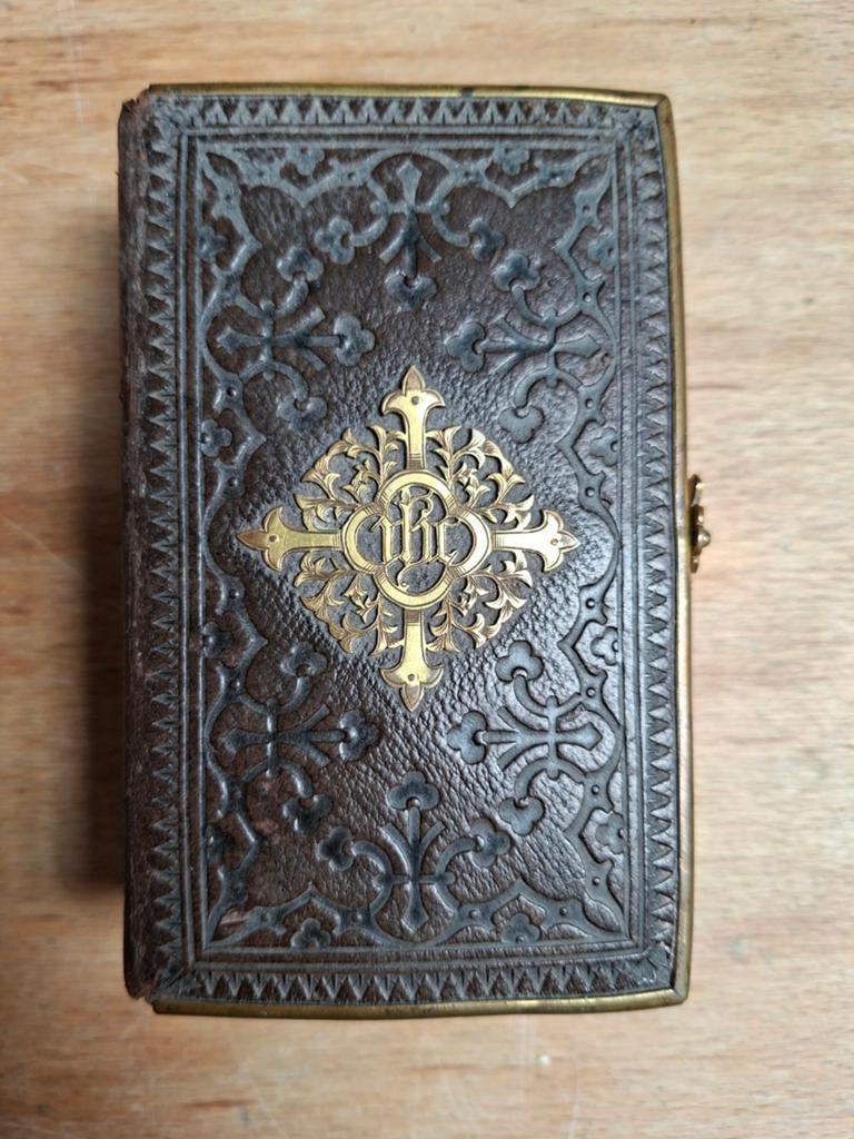 Antiek Gebedenboek 1870 - Leer, Messing, Verguld, Ophalen, Church of England