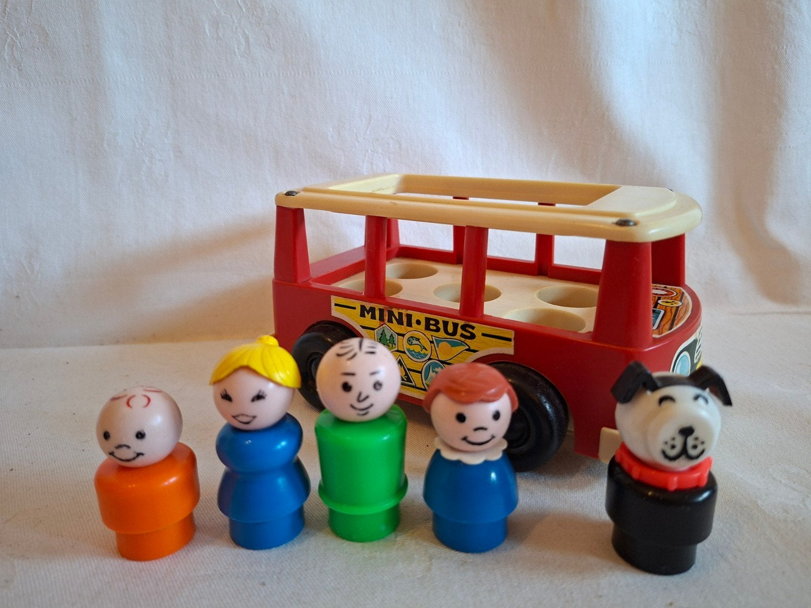 Vintage Fisher Price mini bus minibus 141 Compleet, Ophalen of Verzenden, Gebruikt, Auto of Voertuig