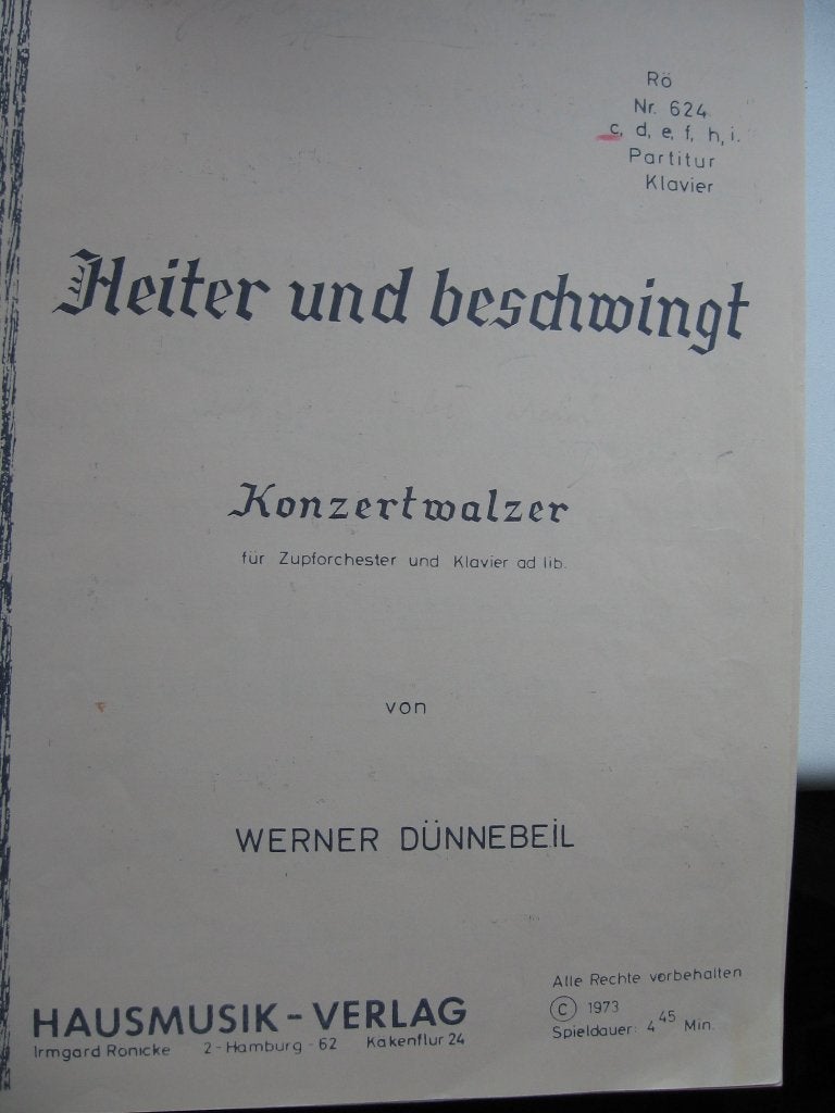 Werner Dünnebeil - Heiter und beschwingt, Muziek en Instrumenten, Bladmuziek, Gebruikt, Overige genres, Banjo of Mandoline, Ophalen of Verzenden