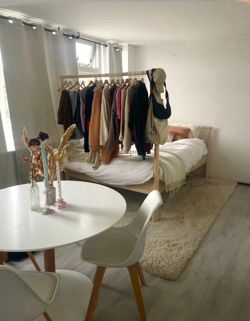 Kave Home ronde witte eettafel, Huis en Inrichting, Tafels | Eettafels, Ophalen, Gebruikt, 100 tot 150 cm, Rond