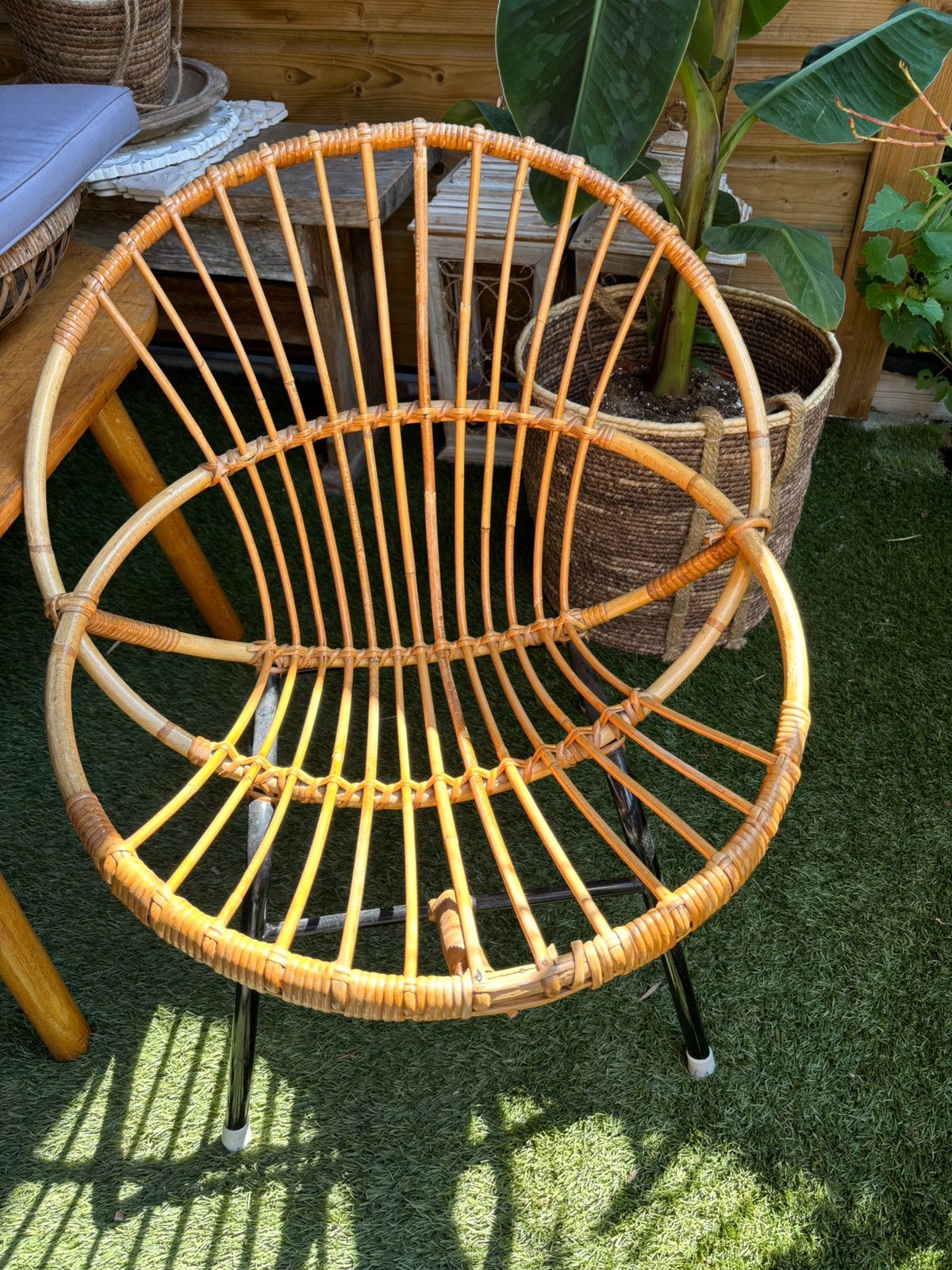 Rotan stoel vintage Rohe Noordwolde. Vintage, Ophalen, Gebruikt, Rotan