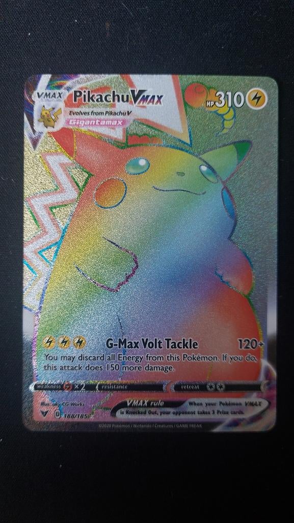 Pikachu VMAX Rainbow Rare Pokémon Kaart (188/185), Hobby en Vrije tijd, Verzamelkaartspellen | Pokémon, Ophalen of Verzenden, Zo goed als nieuw