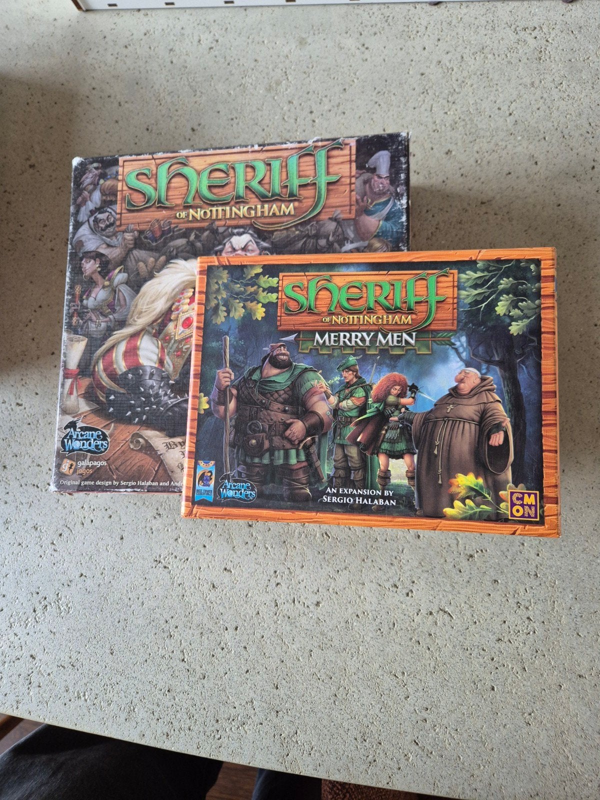 Sherrif of Nottingham 1st Edition + Merry Men Uitbereiding., Vijf spelers of meer, Ophalen of Verzenden, Gebruikt, Arcane Wonders