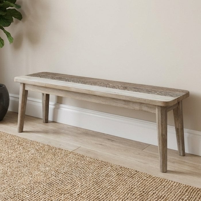 Houten eettafelbankje 170x35x45 | Smalle salontafel, Bruin, Nieuw, Ophalen of Verzenden, Landelijk