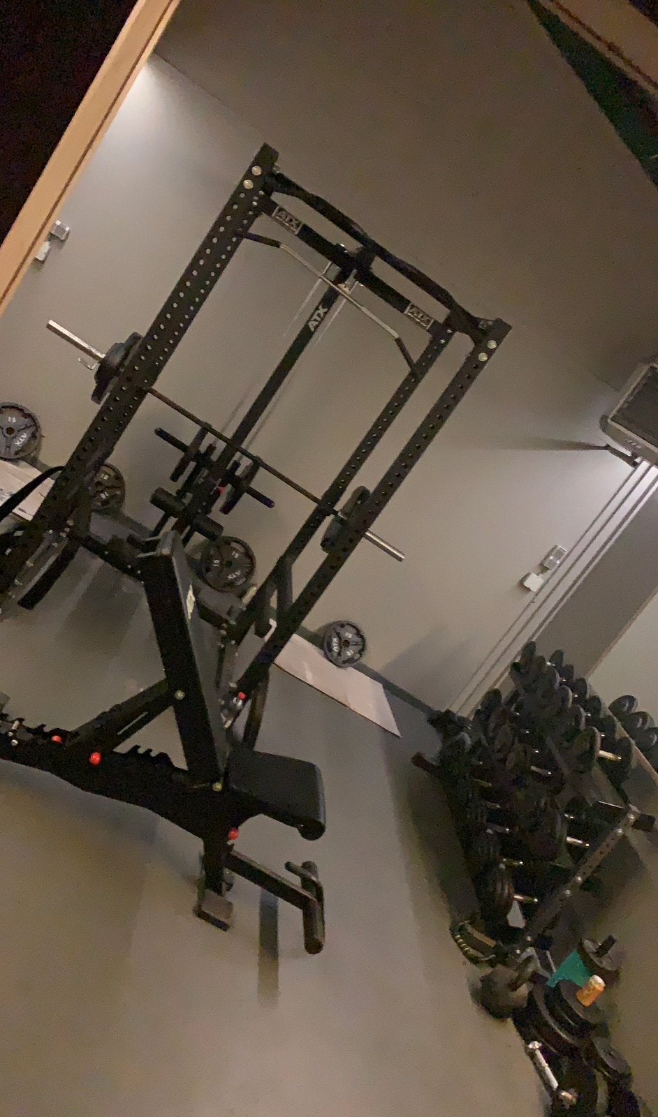Home gym compleet ATX Power Rack Dumbbells etc., Ophalen, Zo goed als nieuw, Krachtstation