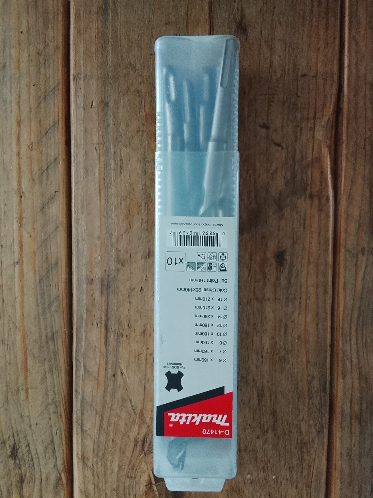 Makita D-41470 SDS-Plus Boor- en Beitelset (10-delig), Ophalen of Verzenden, Nieuw, Boor- en/of Breekhamer