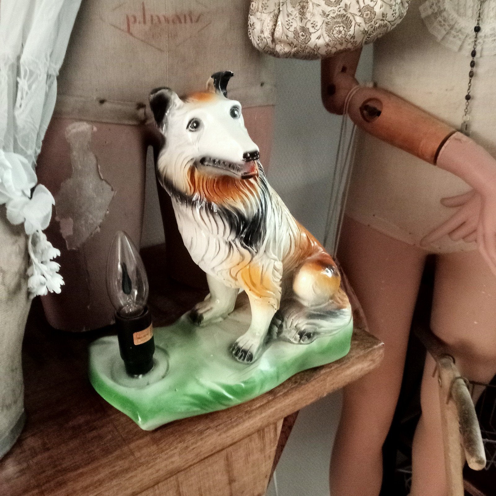Vintage hond lampje, Antiek en Kunst, Ophalen of Verzenden
