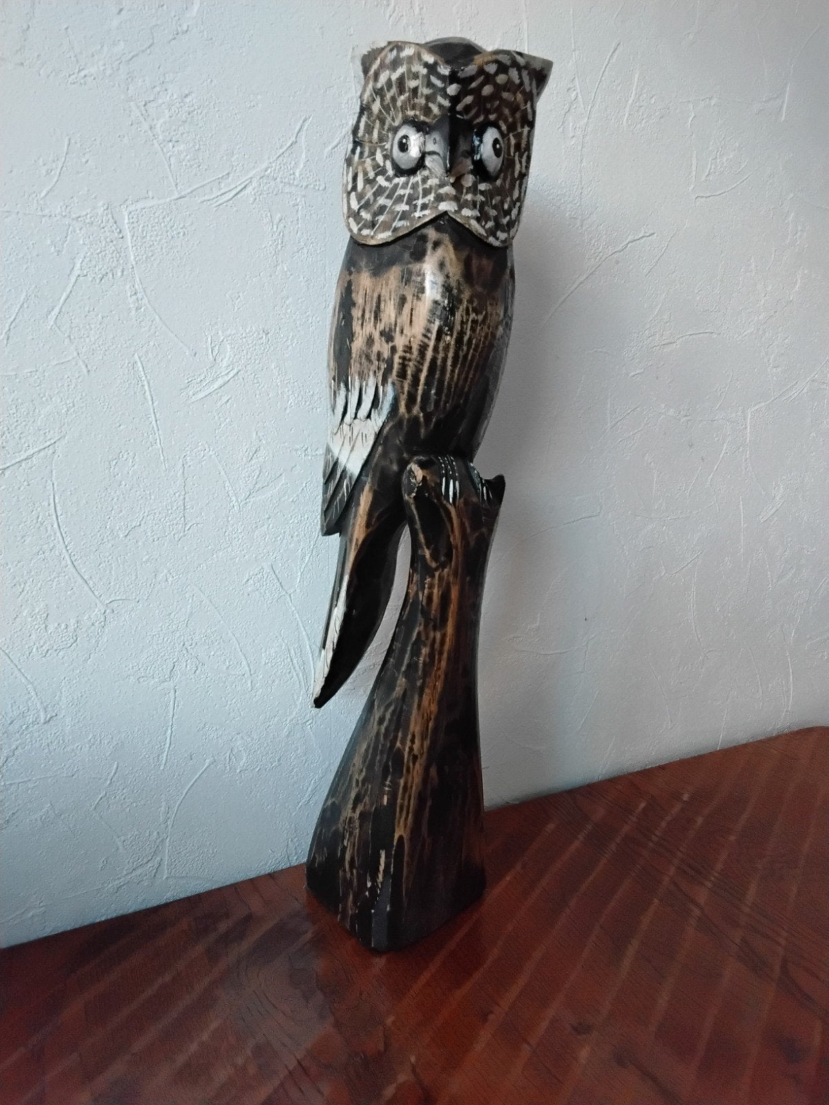 Houten uil, Antiek en Kunst, Houtsnijwerk, Handgemaakt, Hout, Vogel