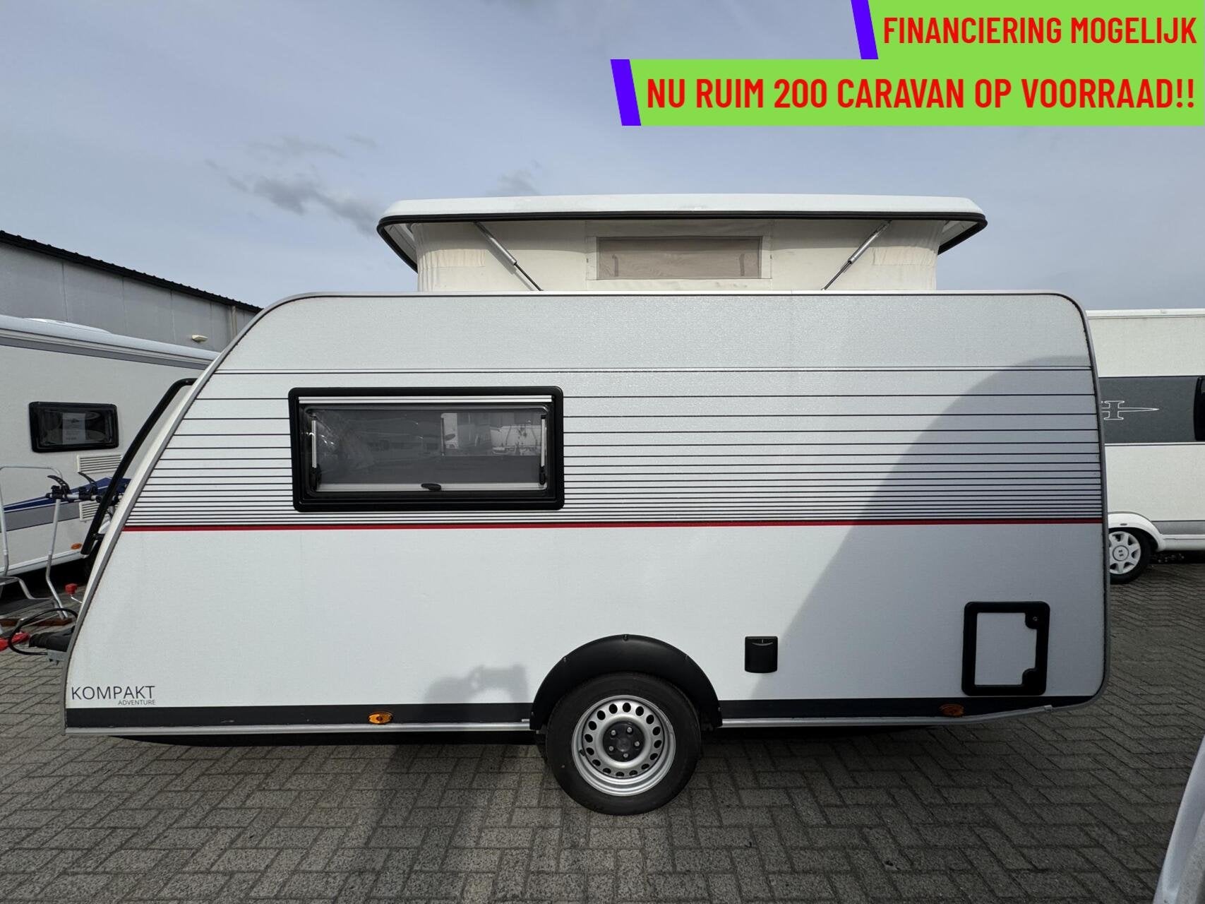 Kip KOMPAKT ADVENTURE 37Kk VLOERVER. LUIFEL, FIETSENDRAGER, Caravans en Kamperen, Caravans, Hordeur, Kip, Tot en met 2, Bedrijf