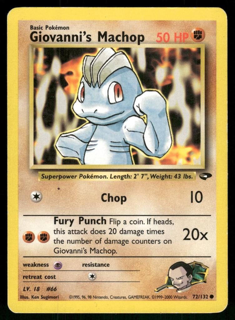 Giovanni's Machop 72/132 - Gym Challenge (EX), Verzenden, Gebruikt