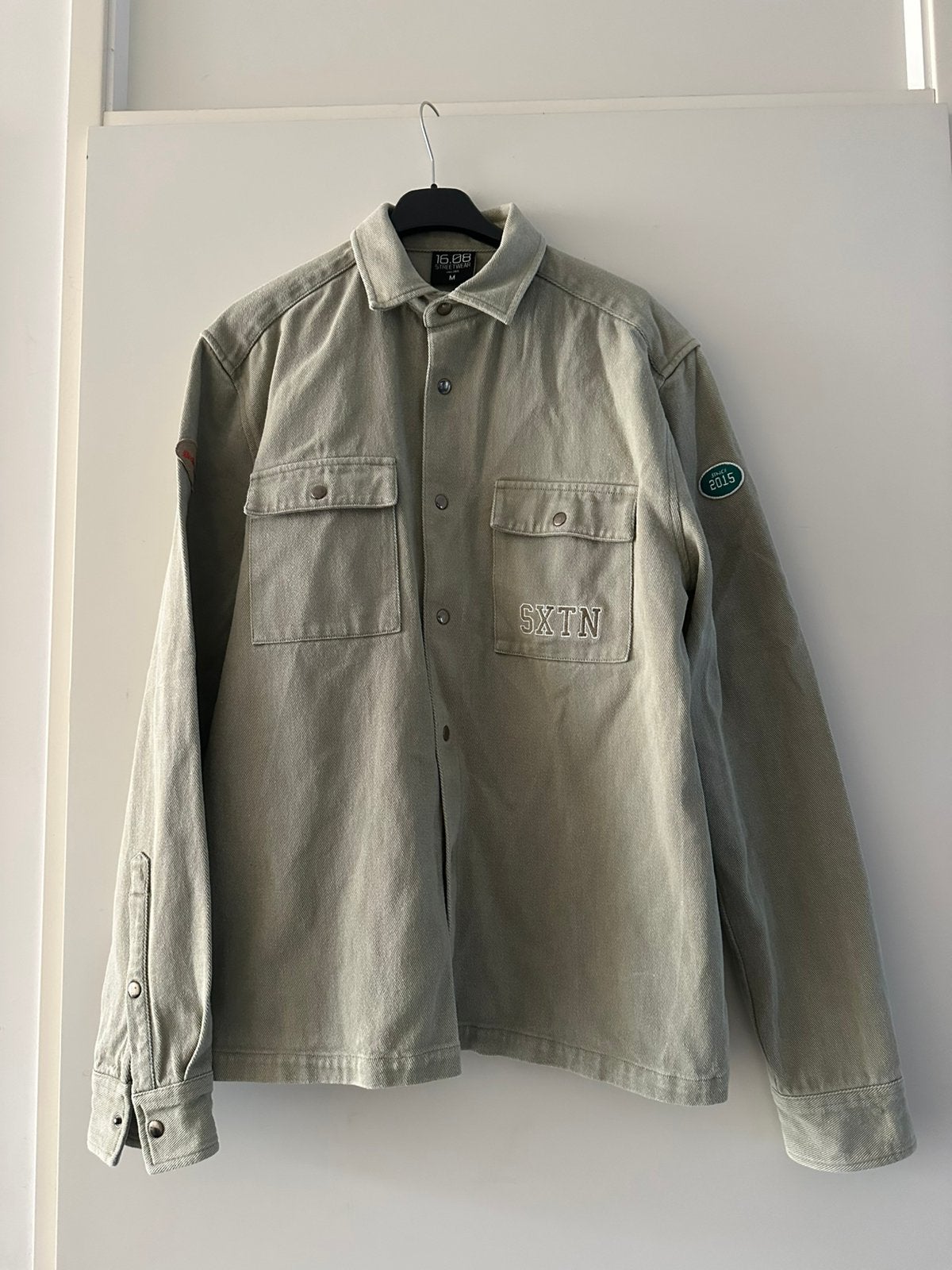 1608 spijkerjack groen/beige maat M, Kleding | Heren, Ophalen of Verzenden, Zo goed als nieuw, Maat 48/50 (M), Beige