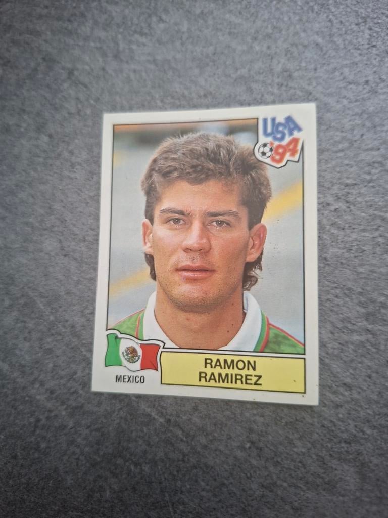 Panini sticker WK 94 USA. Speler Ramon Ramirez Mexico., Verzenden, Zo goed als nieuw, Sticker