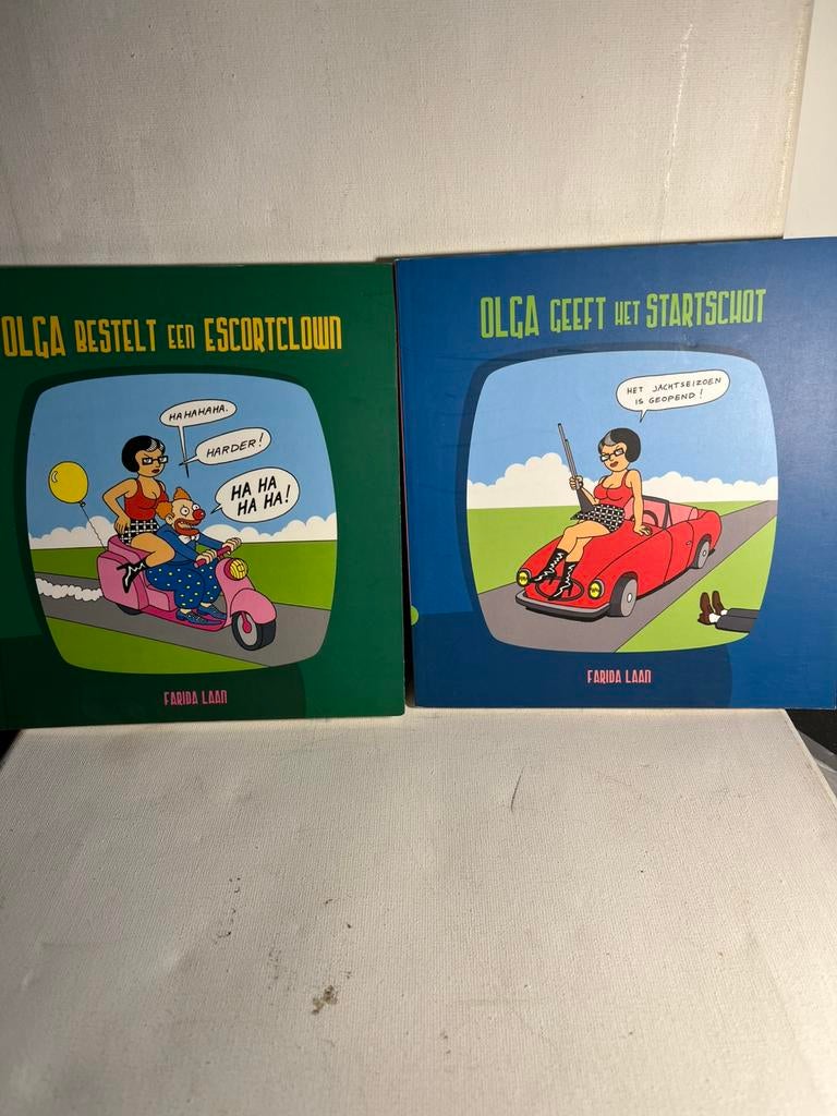 2 stuks Olga strips van Farida Laan, Eén stripboek, Zo goed als nieuw, F. Laan, Ophalen of Verzenden