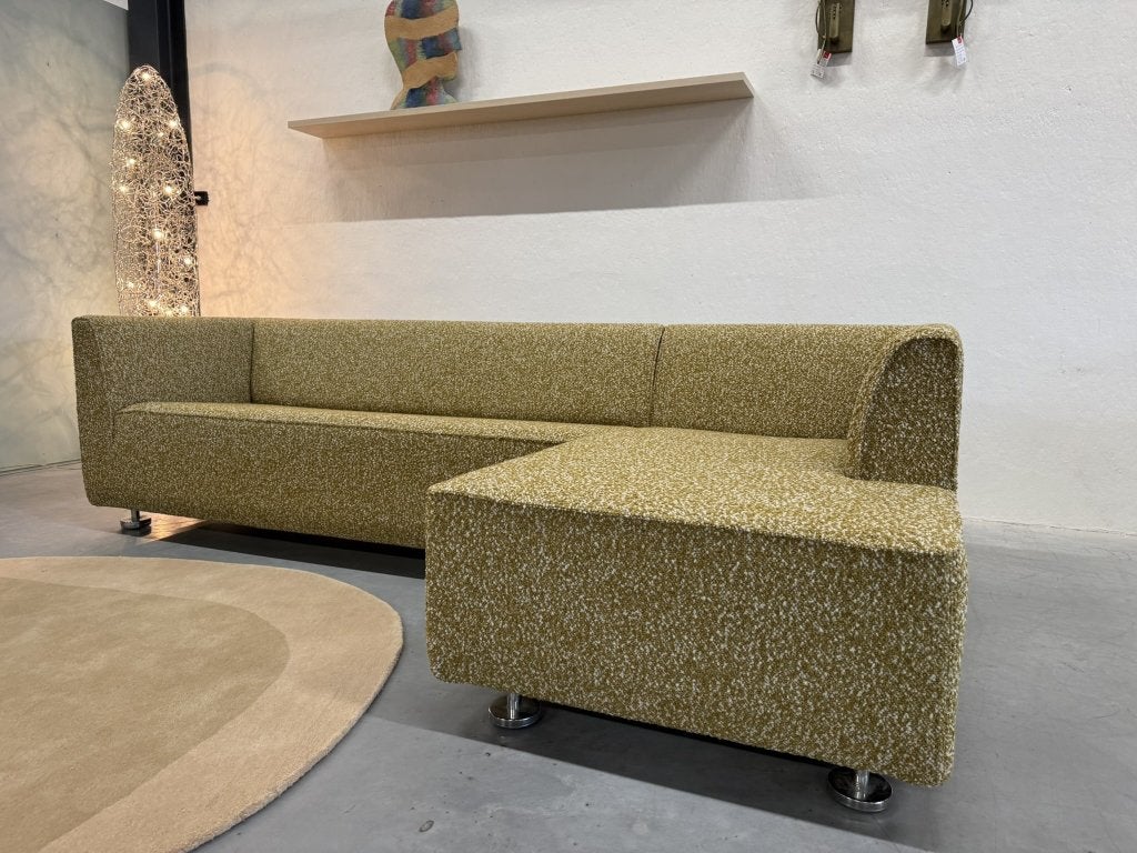 Nieuw Gelderland 4800 Hoekbank Nuvola stof Design Bank geel, 250 tot 300 cm, 125 tot 150 cm, Hoekbank, Nieuw
