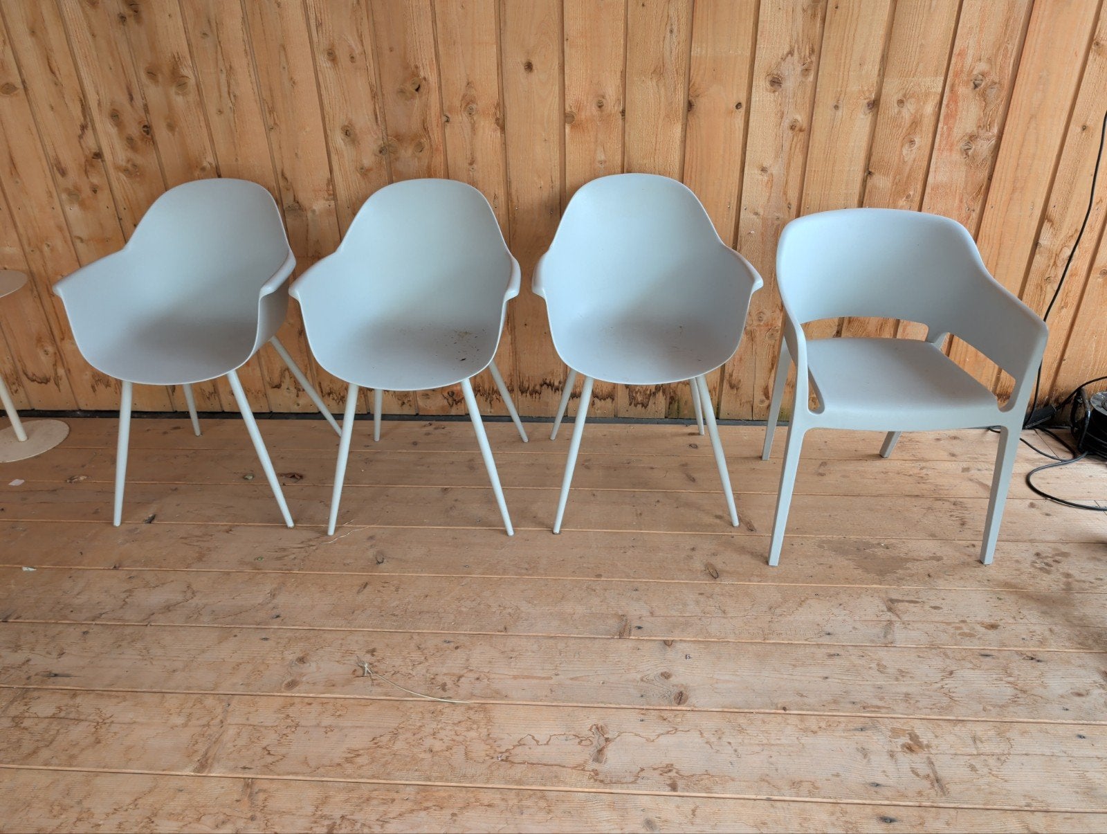 Set van 4 Kwantum tuinstoelen, grijs, Tuin en Terras, Ophalen, Gebruikt, Kunststof