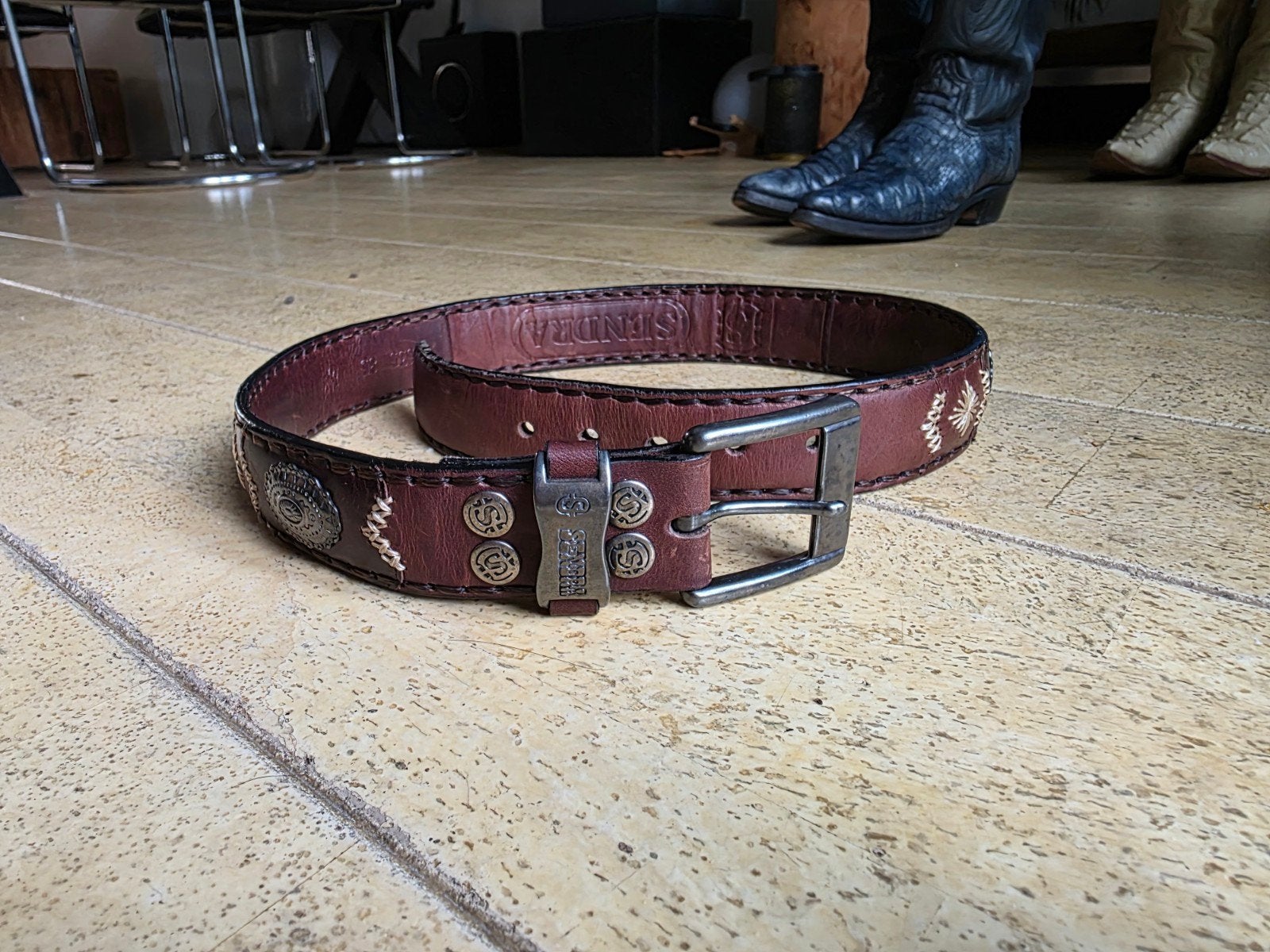 sendra leren heren riem 85. lengte 102 cm.Bruin, Ophalen of Verzenden, Bruin, Minder dan 95 cm
