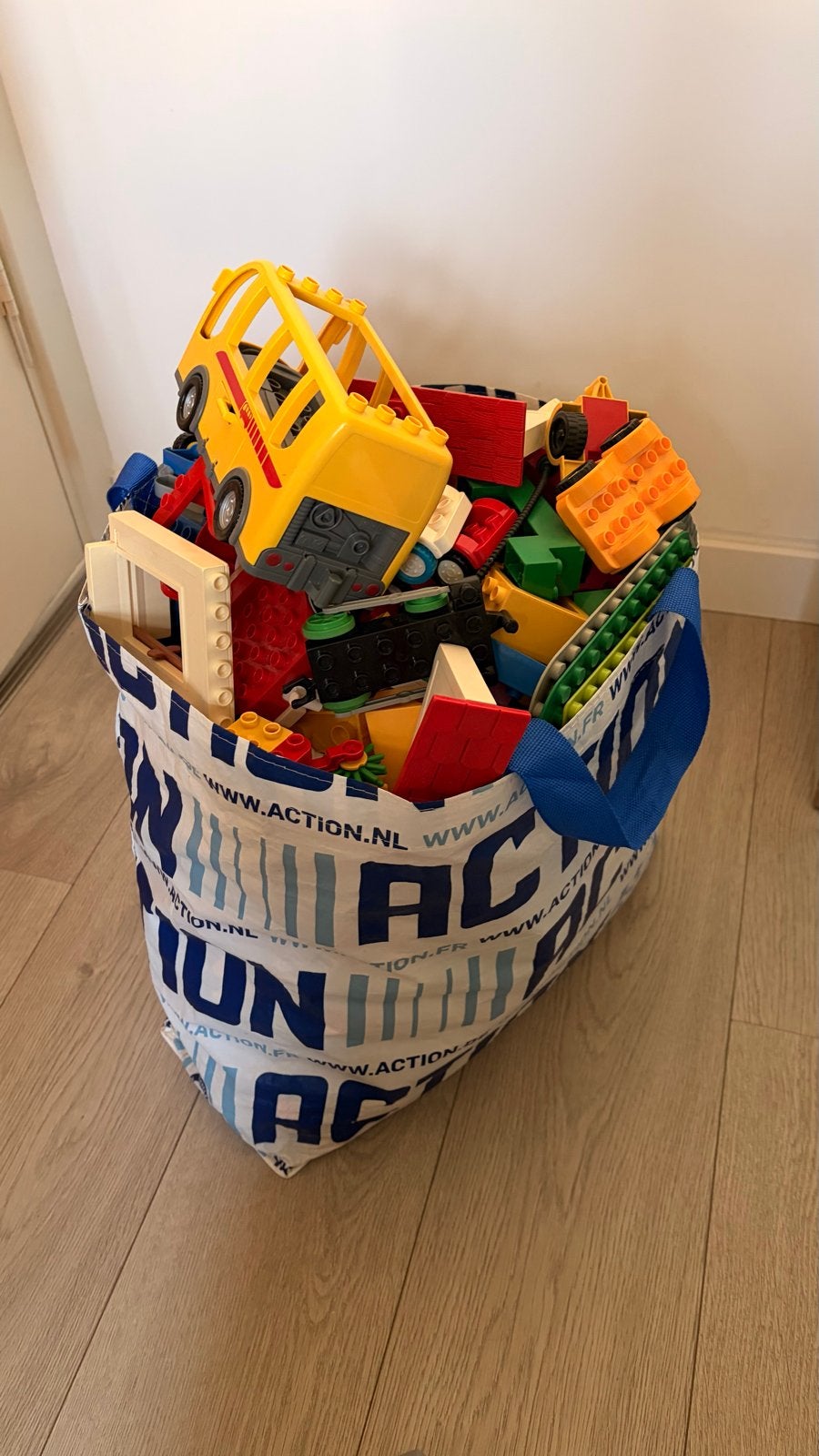 Grote partij LEGO Duplo met grondplaten en voertuigen, Ophalen of Verzenden, Gebruikt, Overige merken