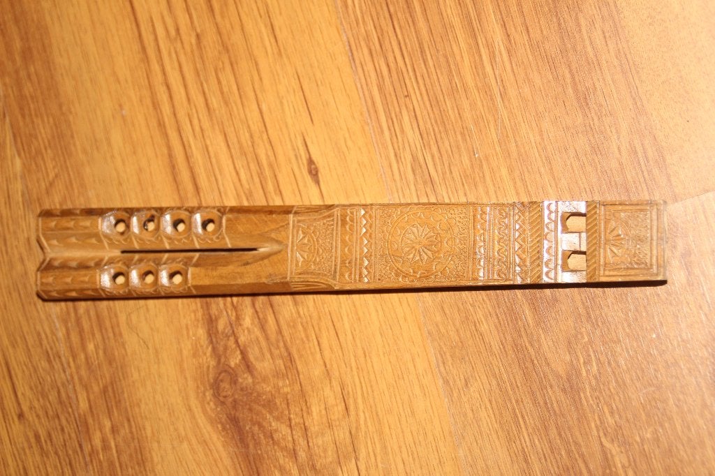 vintage houten bewerkte dubbelfluit, Ophalen of Verzenden, Hout, Overige typen