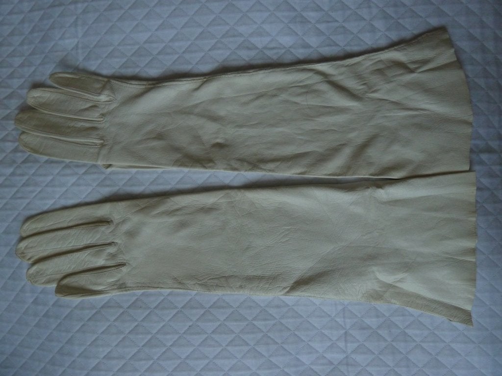 Superb Belgium lange wit leren handschoenen, mt. 6,5, nieuw, Verzenden, SUPERB BELGIUM, Nieuw, Maat 36 (S)