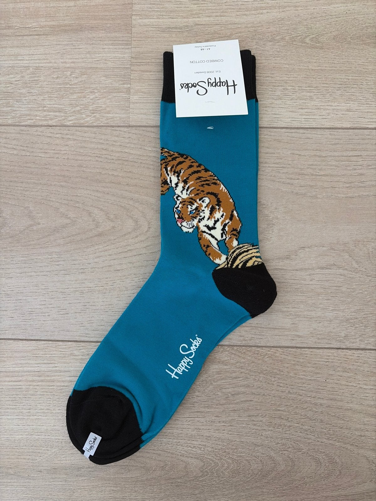 Happy Socks tijger sokken - Nieuw met label, Verzenden, Nieuw, Maat 43 t/m 46, Overige kleuren