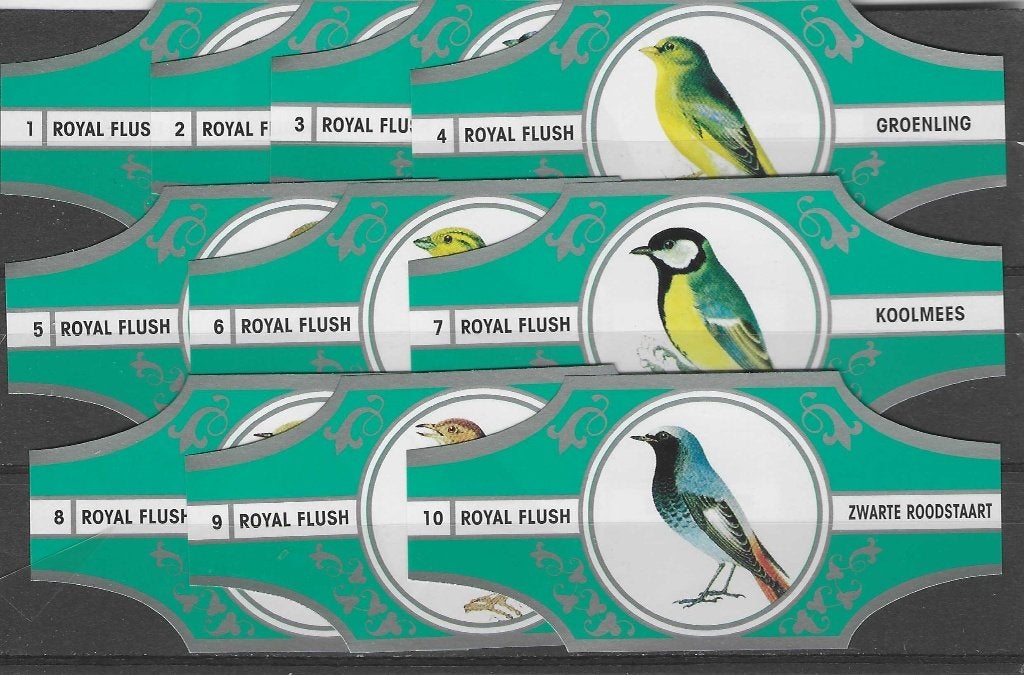 reeks 996   vogels   1-12  sigarenbanden, Ophalen of Verzenden, Zo goed als nieuw, Sigarenbandjes