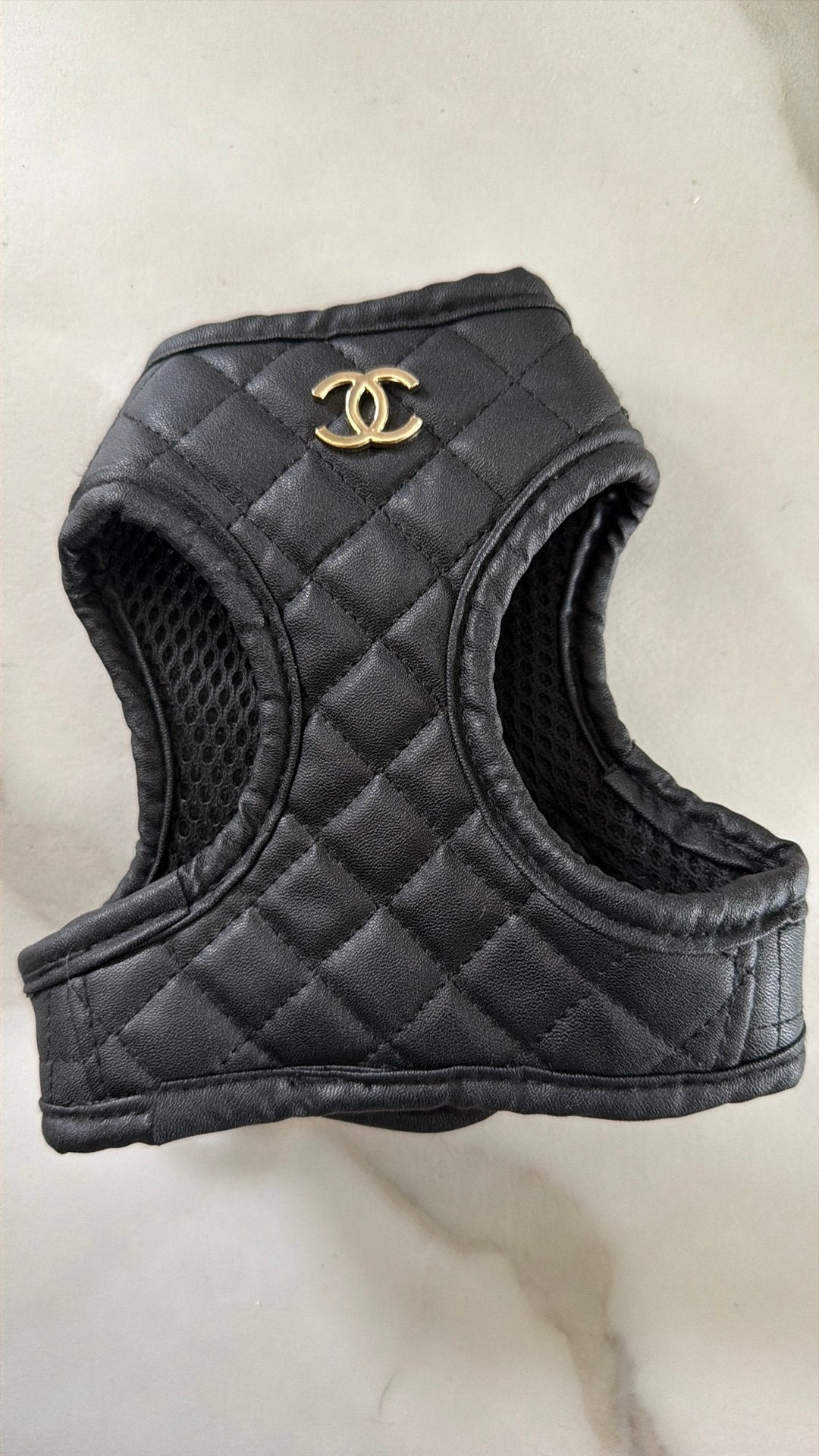 Hondenharnas maat XS Ch.nel zwart imitatieleer, Overige merken, Ophalen of Verzenden, Nieuw, Halsband