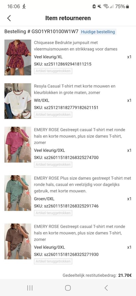 Shein kleding XL - Alleen gepast!, Shein, Ophalen of Verzenden, Zo goed als nieuw