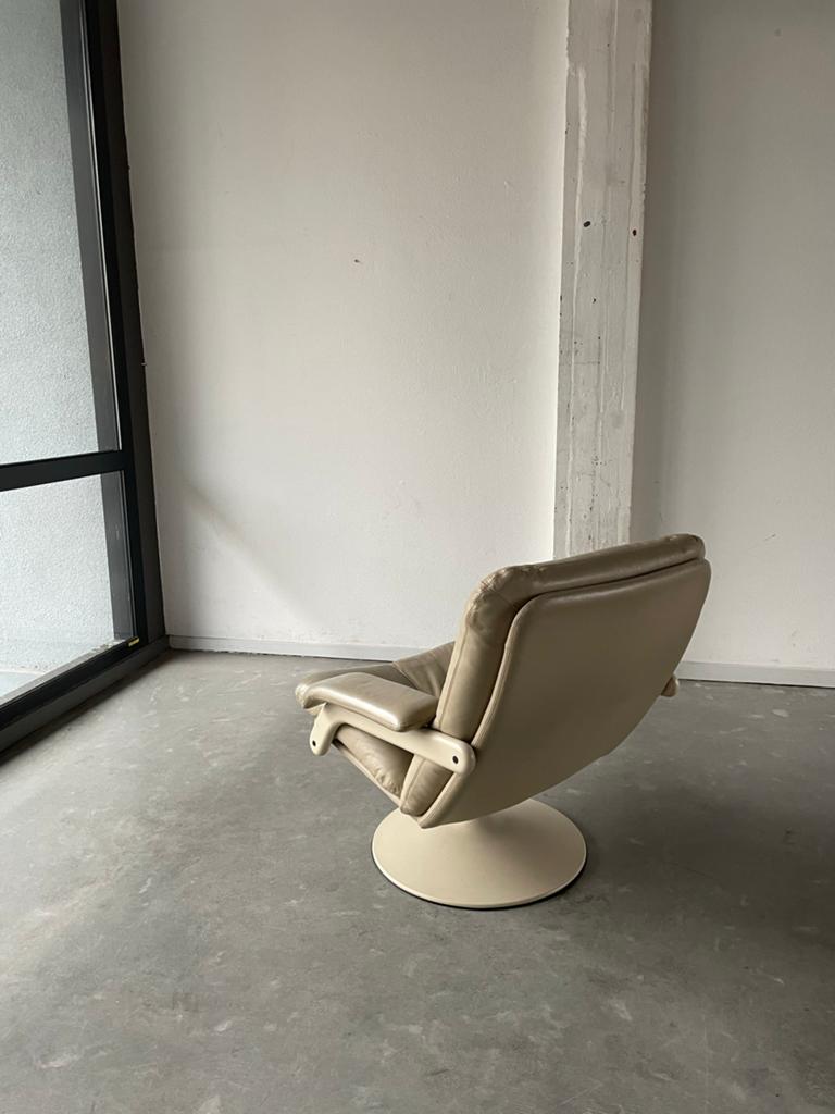 Leolux Vintage Lederen Fauteuil Jaren '80 - Draaibaar/Kantel, Huis en Inrichting, Fauteuils, Ophalen, Gebruikt, ., 2de hands