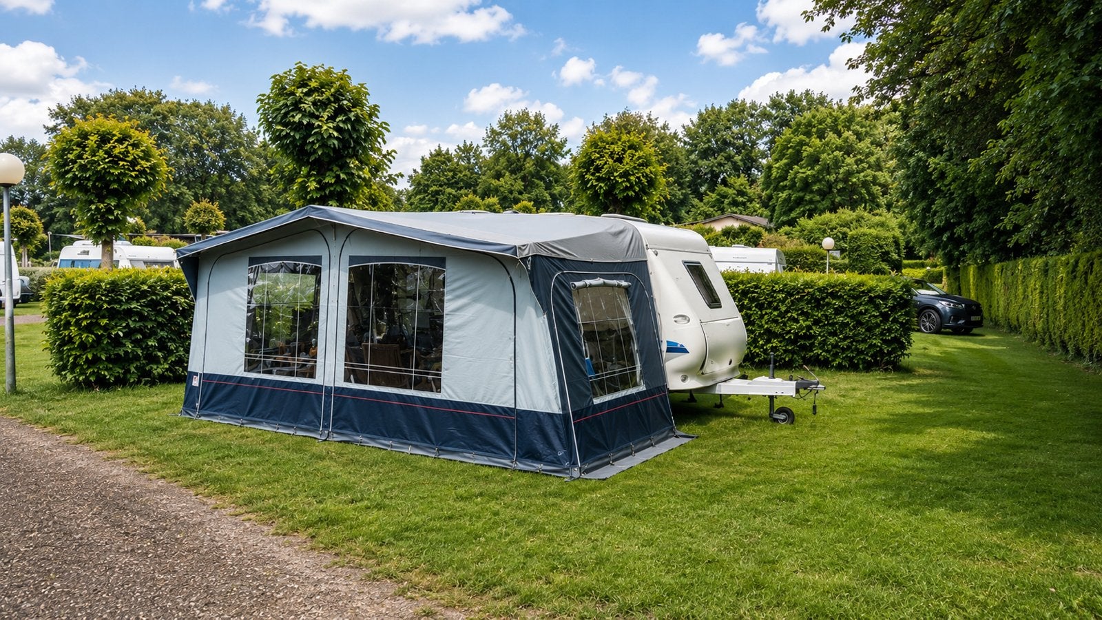 Brand voortent maat 12, Caravans en Kamperen, Ophalen, Zo goed als nieuw, Tot en met 4