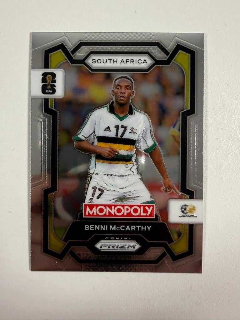 80 Benni McCarthy Prizm Monopoly World Cup 2026, Ophalen of Verzenden, Nieuw, Buitenlandse clubs, Poster, Plaatje of Sticker