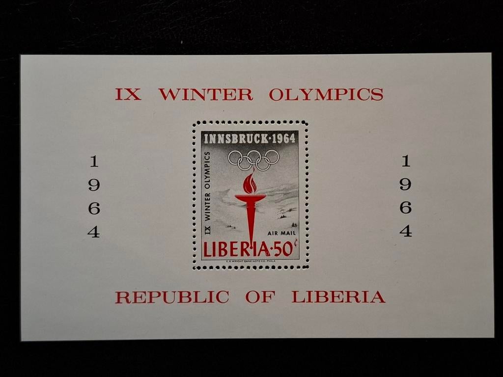 Liberia 1963 Olympische spelen Innsbruck, Postzegels en Munten, Ophalen of Verzenden, Overige landen, Postfris
