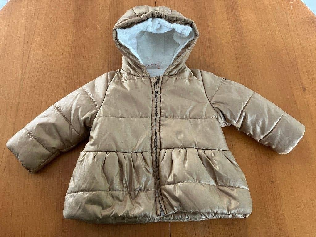 Dikke goud kleurige gewatteerde winter jas – baby maat 80, Gebruikt, Meisje, Ophalen of Verzenden, Esprit
