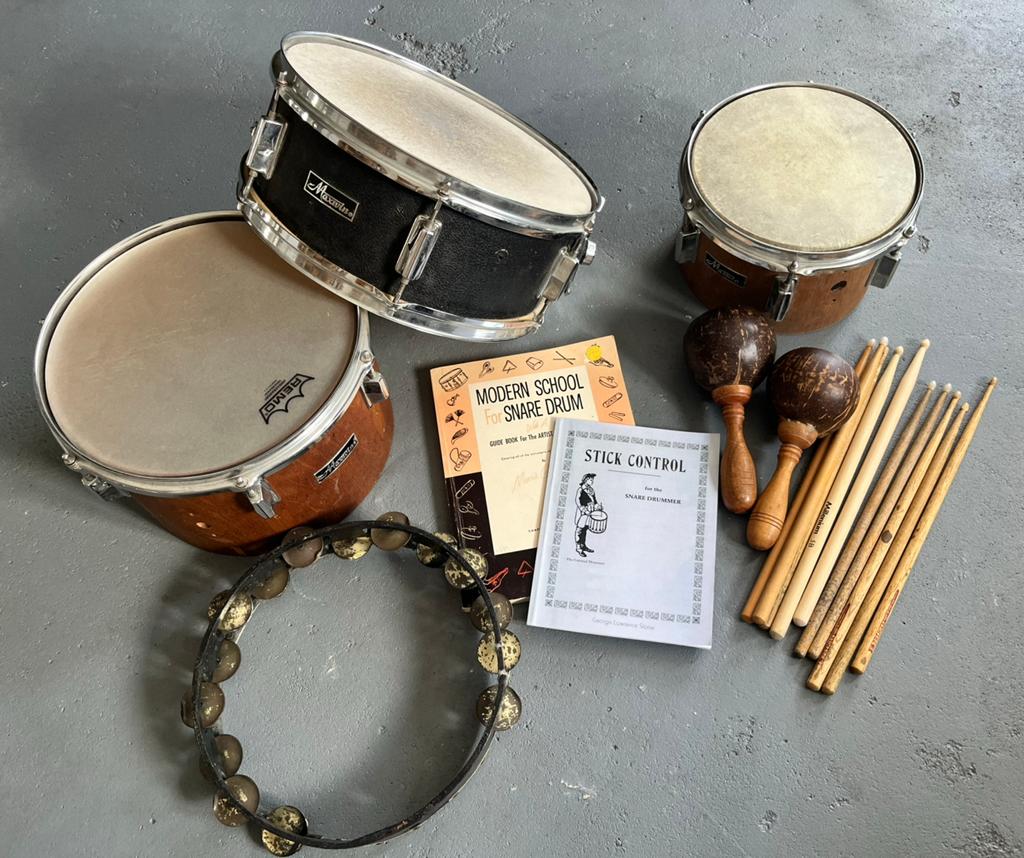drumspul 14 Maxwin snare drum 12/10 tom drumstokken drumboek, Ophalen of Verzenden, Gebruikt, Trommel