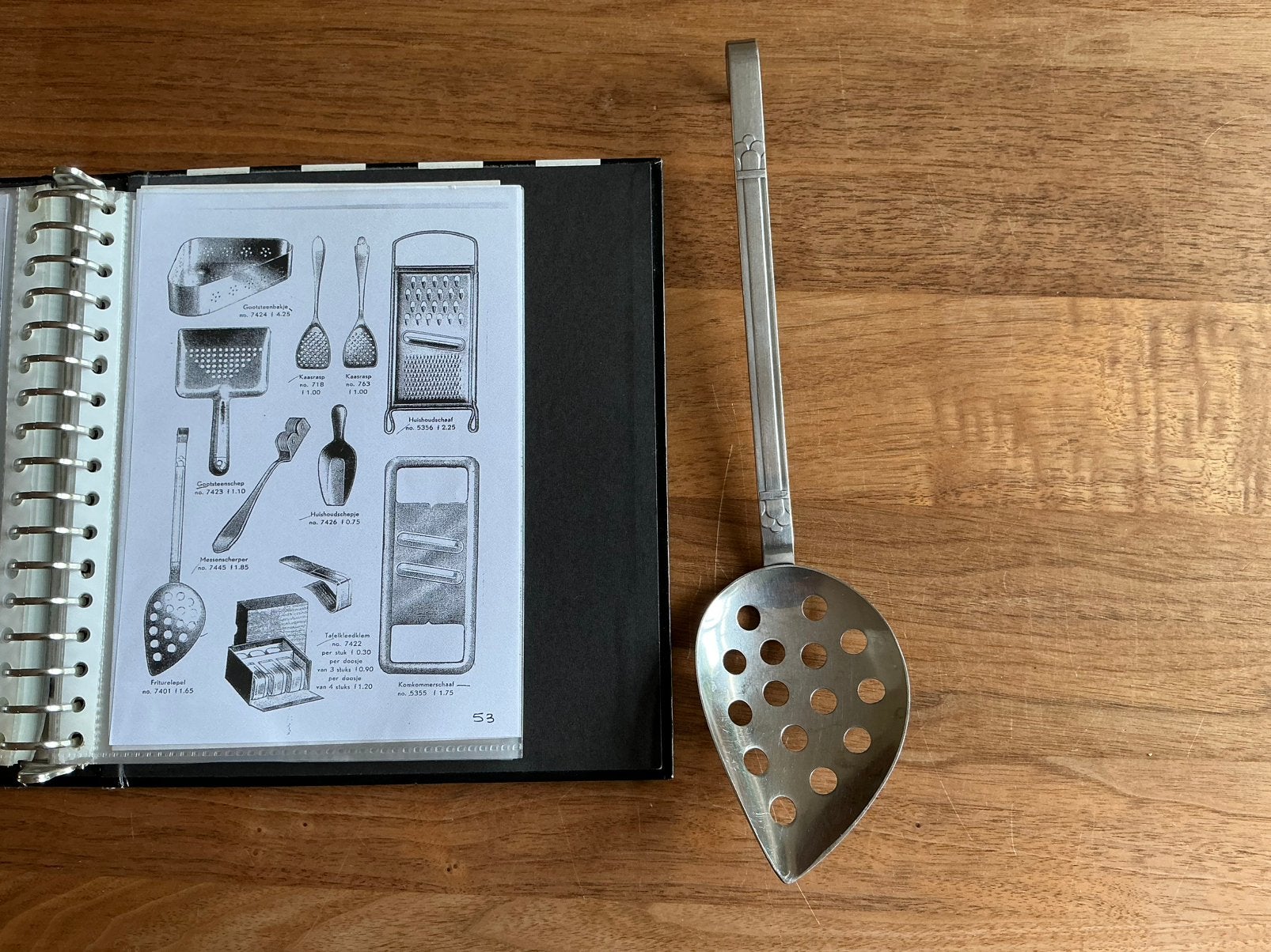 Gero Frituurlepel - Friture lepel 7401 -  v. lepelrek Trosje, Antiek en Kunst, Antiek | Keukenbenodigdheden, Ophalen of Verzenden